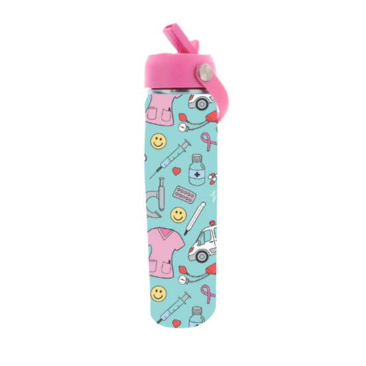 Miracle Worker 24 Oz. Skinny Bottle With Straw Cap