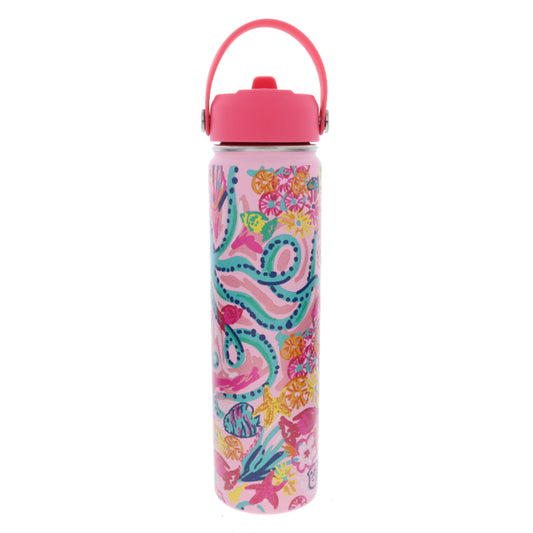 Ocean Jungle 24 Oz. Skinny Bottle With Straw Cap