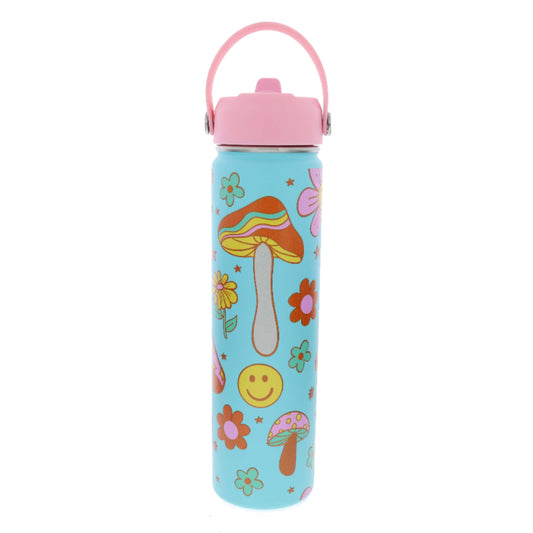 Totally Happy 24 Oz. Skinny Bottle With Straw Cap