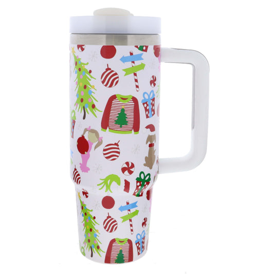 Merry Whatever 30 Oz. Tumbler With Straw and Handle