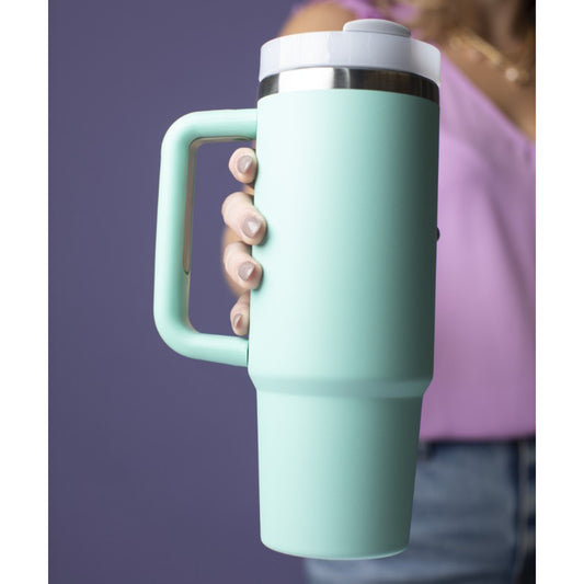 Eucalyptus 30 Oz. Tumbler With Straw and Handle