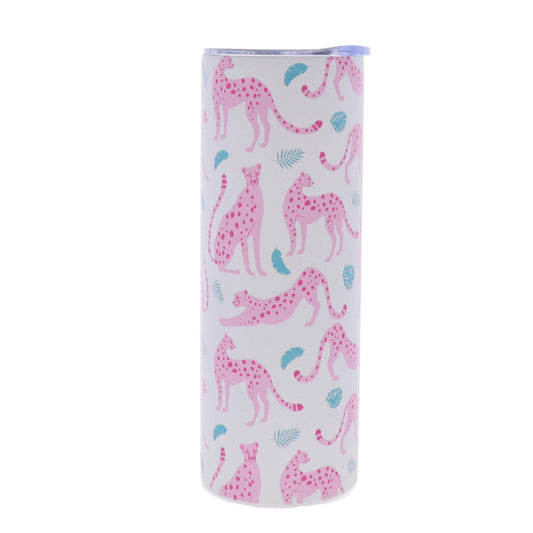 See ya, Cheetah 20 Oz. Skinny Tumbler With Lid And Straw