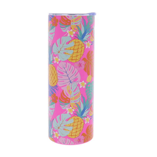 Tropical 20 Oz. Skinny Tumbler With Lid And Straw
