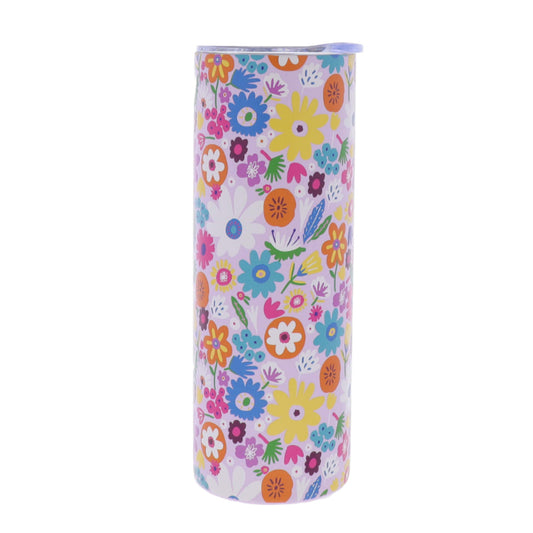 Fields of Flowers 20 Oz. Skinny Tumbler With Lid And Straw