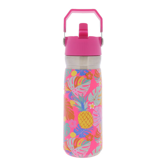 Tropical 22 Oz. Water Bottle With Straw Cap
