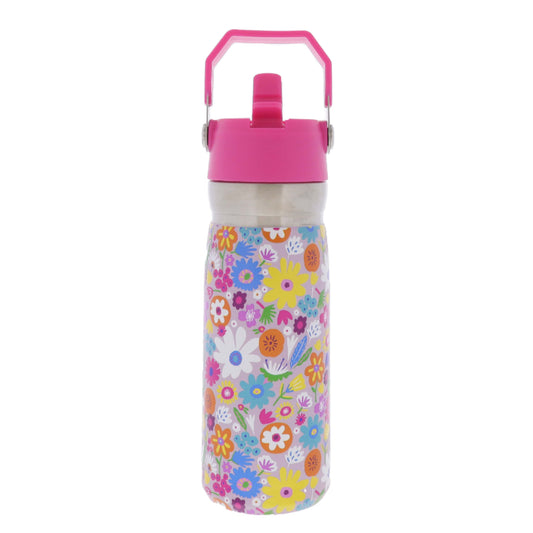 Fields of Flowers 22 Oz. Water Bottle With Straw Cap