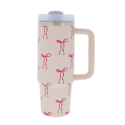 Tied with a Bow 30 Oz. Tumbler With Straw and Handle