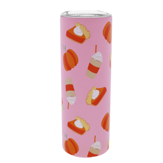 Pumpkin Pie 20 Oz. Skinny Tumbler With Lid And Staw