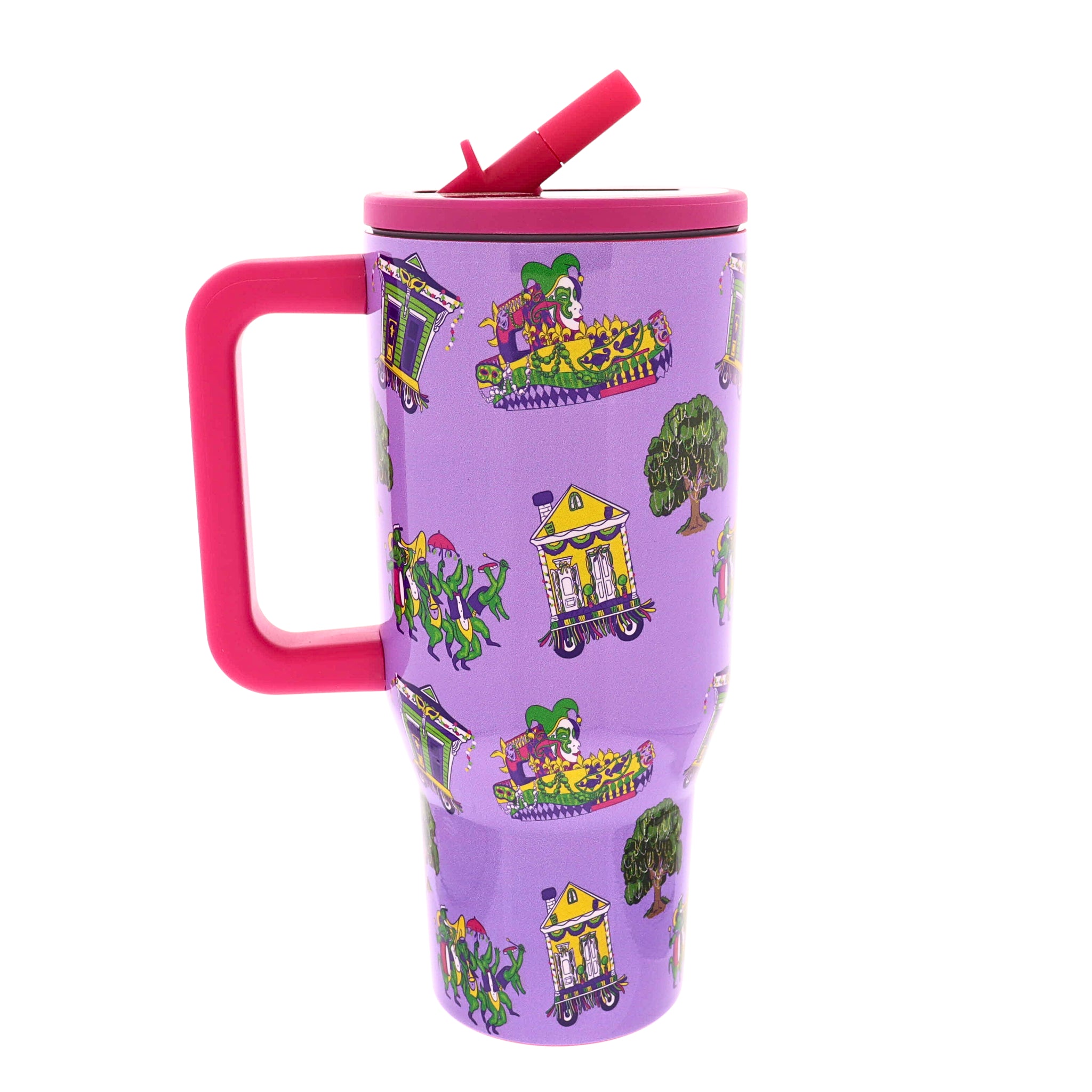 Krewe 30 Oz. Tumbler With Flip Straw and Handle