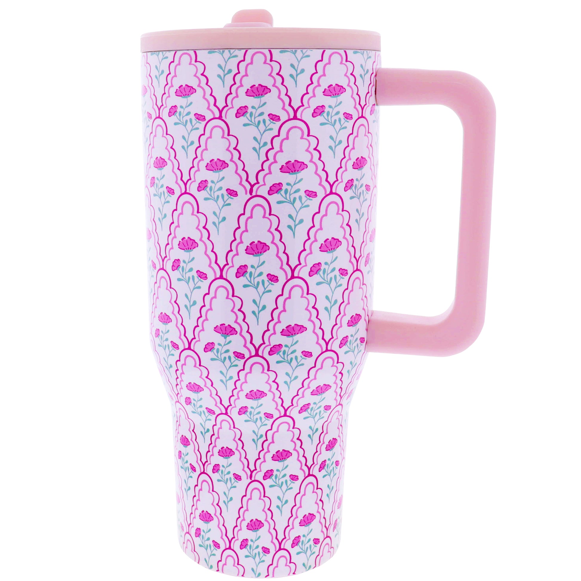 Rosey Lane 30 Oz. Tumbler With Flip Straw and Handle