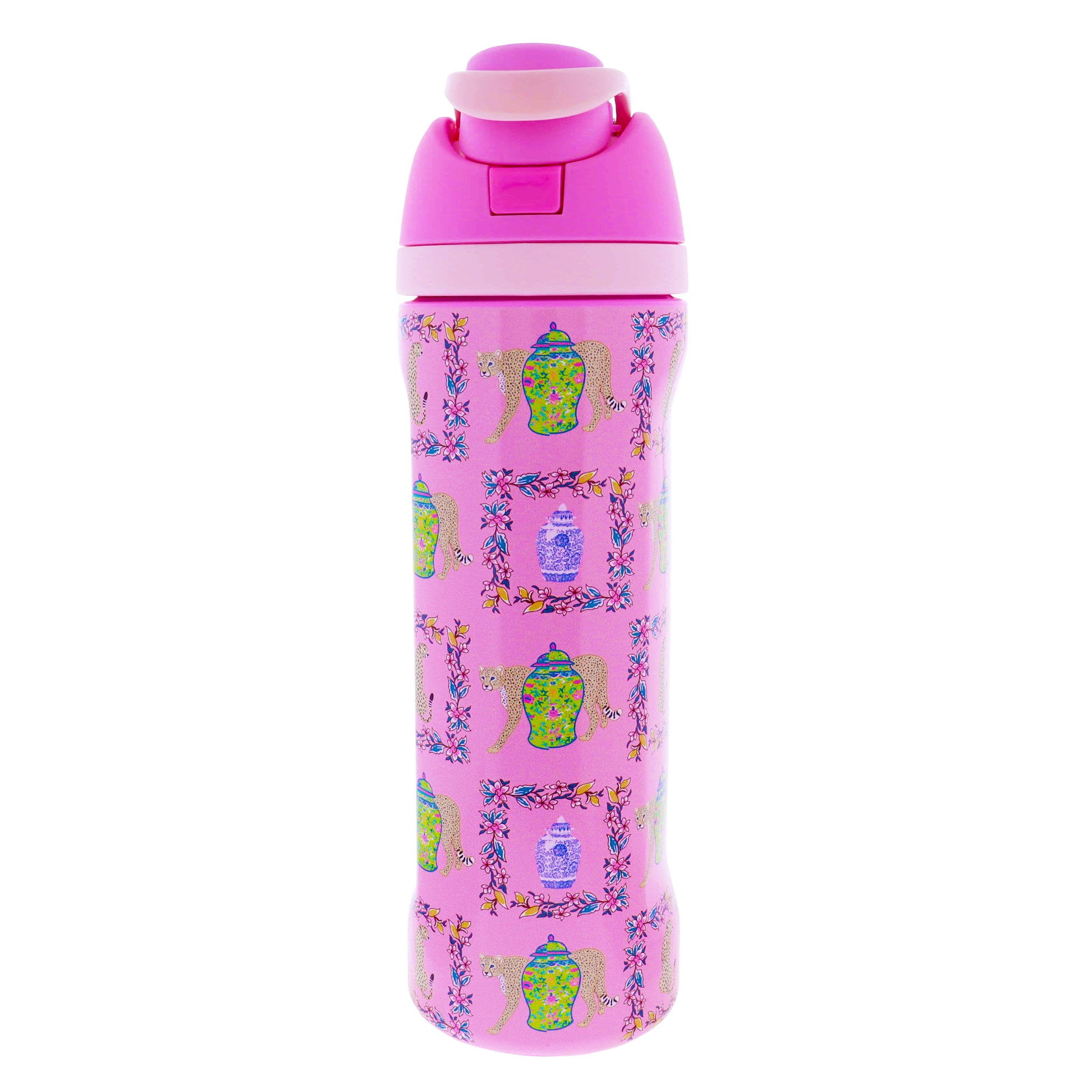 Purrfectly Pink 24 Oz. Water Bottle With Straw Cap