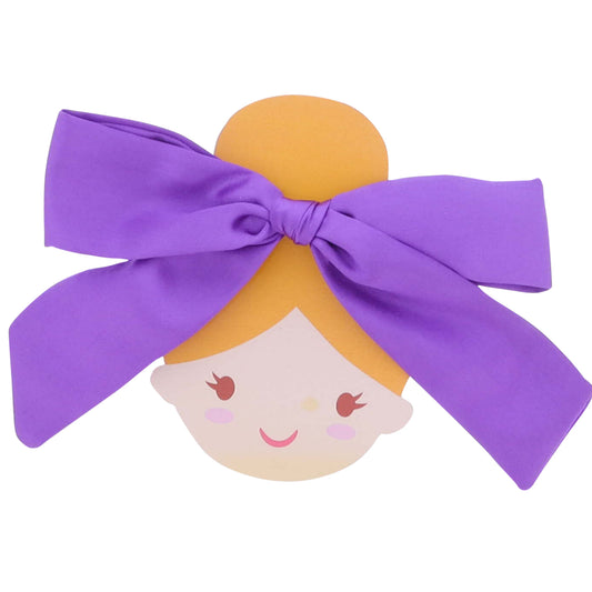 Kids Purple Satin Hair Bow
