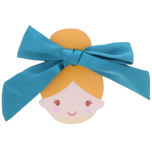 Kids Teal Satin Hair Bow