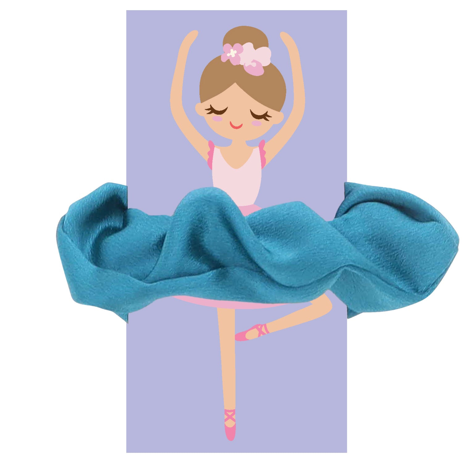 Kids Teal Satin Scrunchie