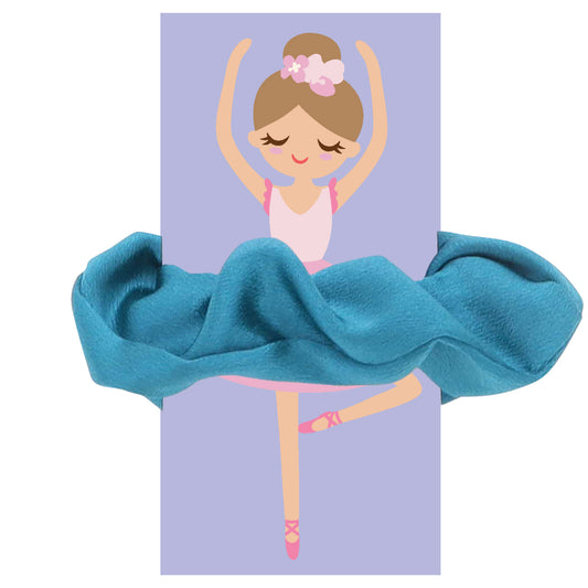 Kids Teal Satin Scrunchie