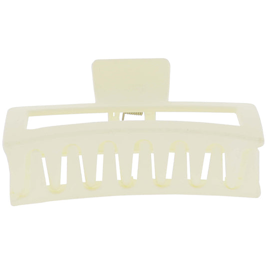 Cream Rectangle Large Claw Hair Clip