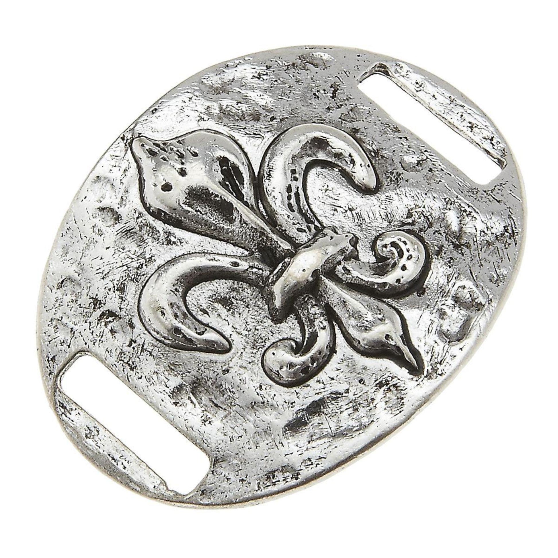 Antique Silver Fleur De Lis Slide