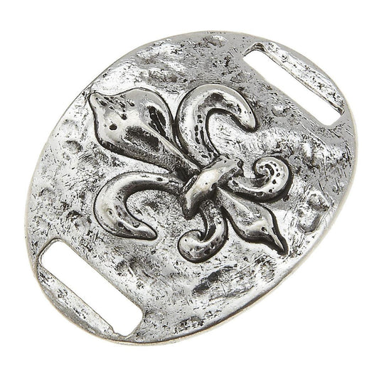 Antique Silver Fleur De Lis Slide