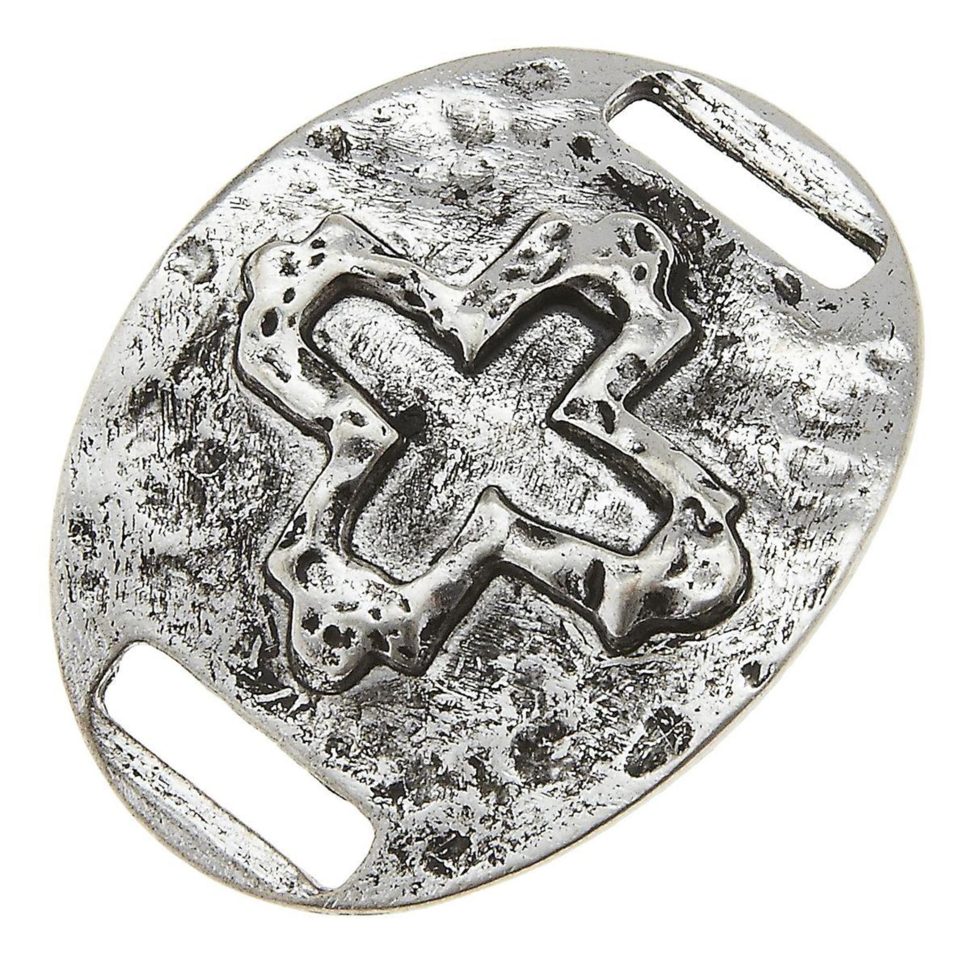 Antique Silver Open Cross Slide