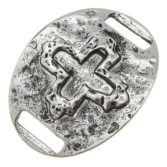 Antique Silver Open Cross Slide