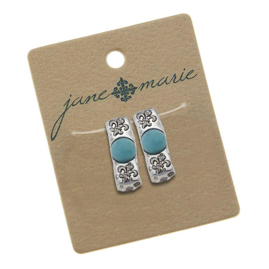 turquoise Stone on Silver Jane Marie Logo Bracelet Slide
