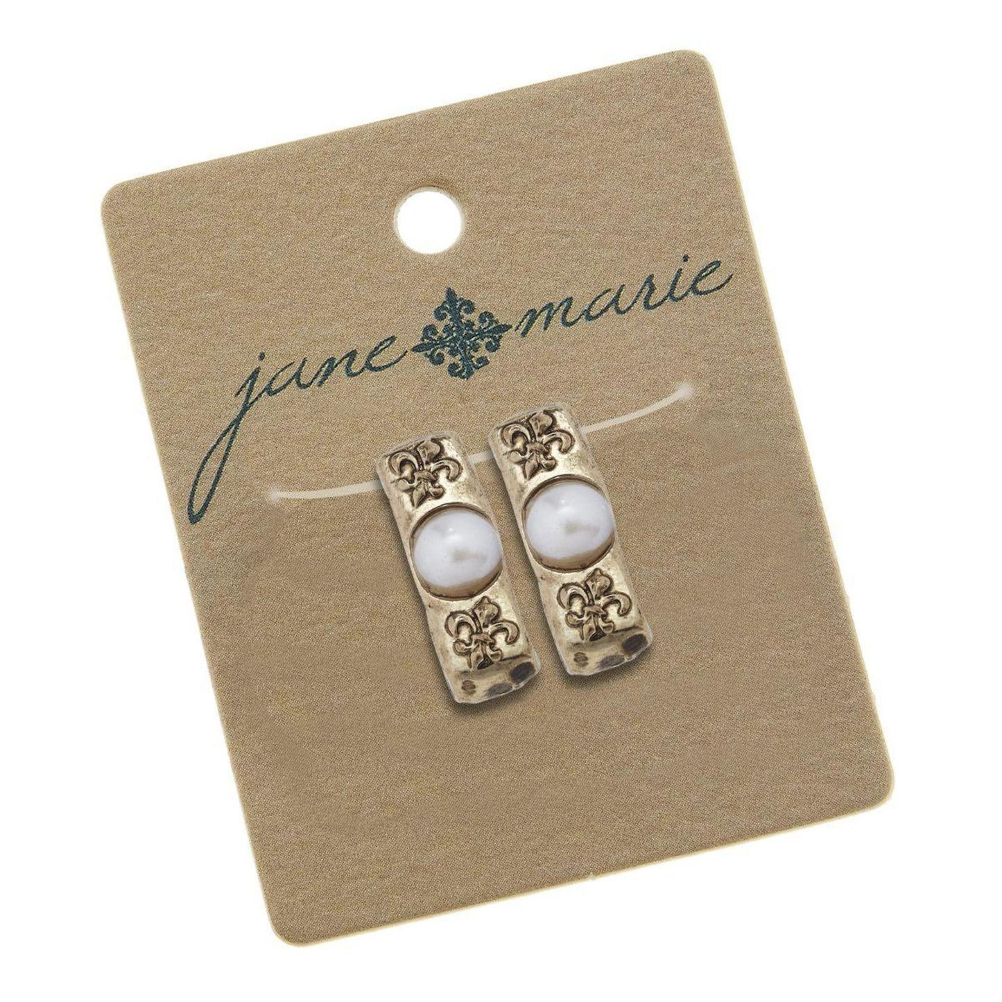 Ivory Stone on Gold Jane Marie Logo Bracelet Slide