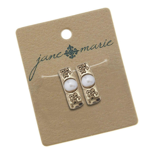 Ivory Stone on Gold Jane Marie Logo Bracelet Slide