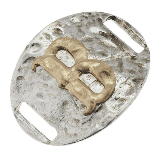 Antique Gold/Silver Large Bracelet B Initial Slide