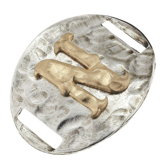 Antique Gold/Silver Large Bracelet N Initial Slide