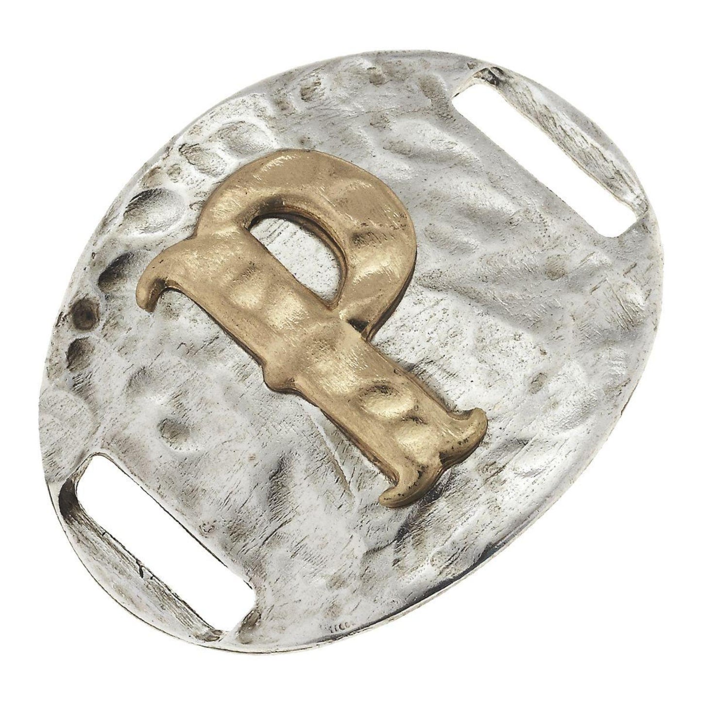 Antique Gold/Silver Large Bracelet P Initial Slide