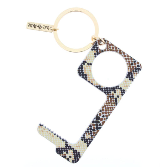 Brown Snakeskin Toucless Key Keychain