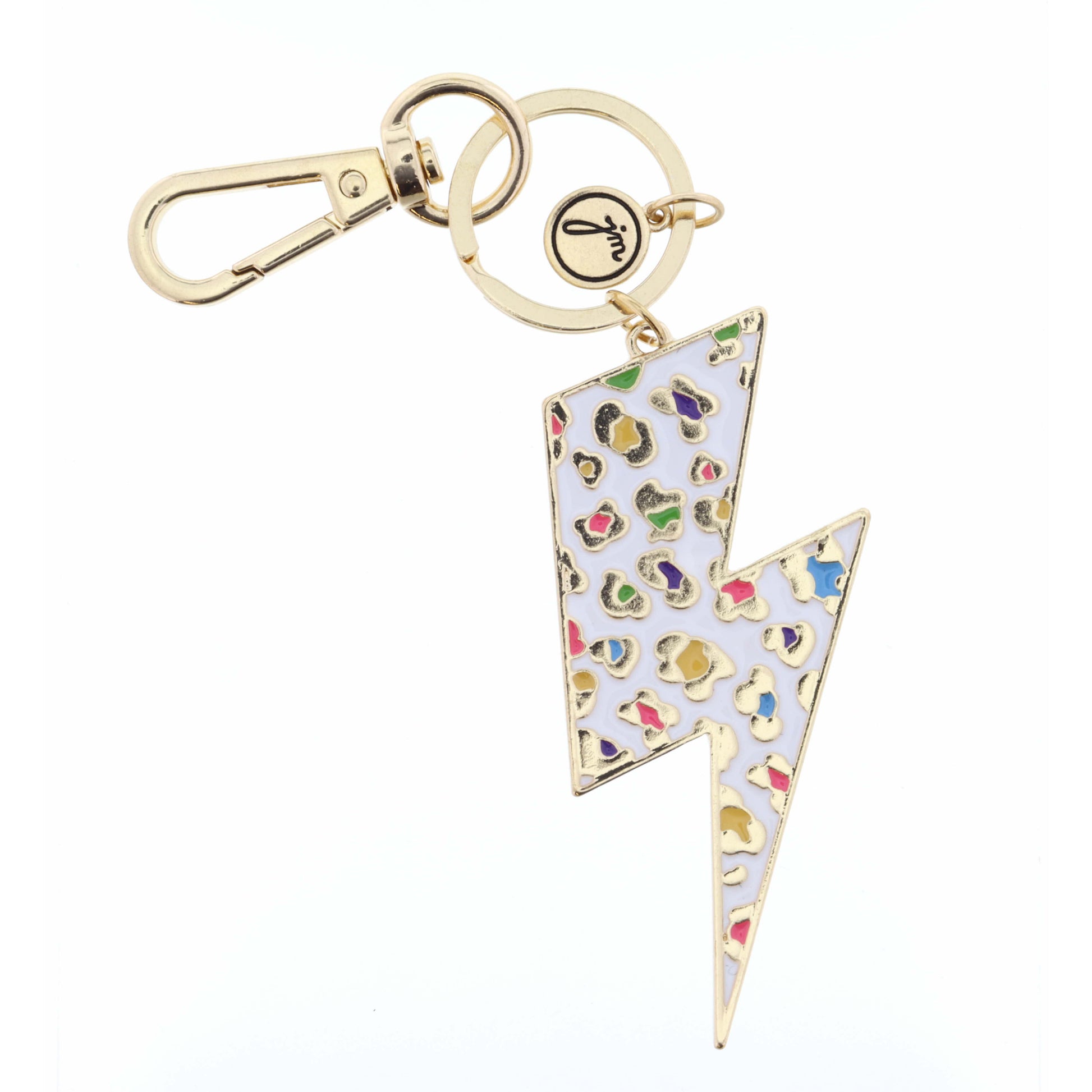 Kids Colorful Leopard Lightning Bolt Keychain
