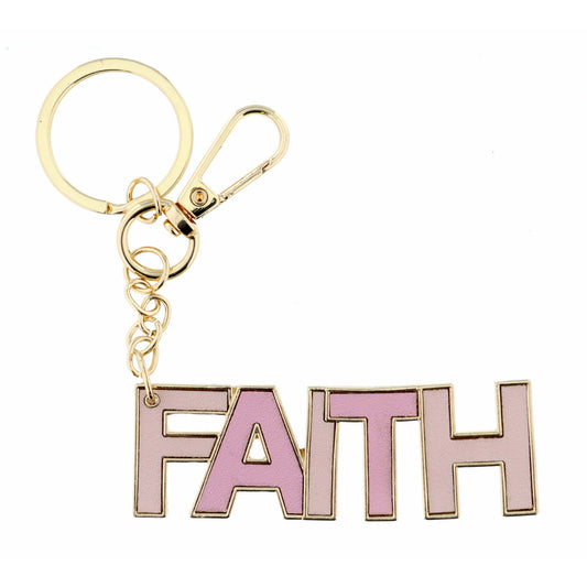 Faith Leather Keychain