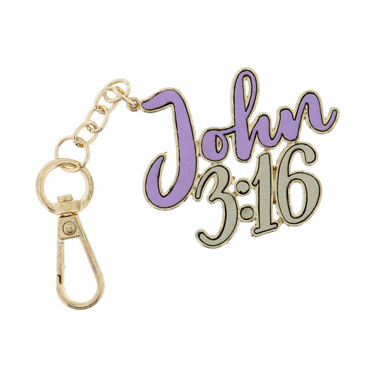 John 3:16 Leather Keychain