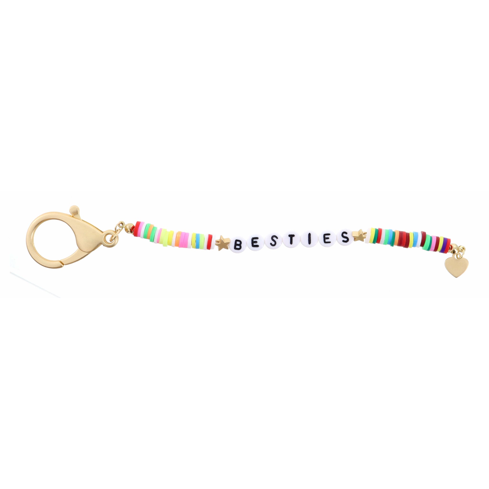 Kids Multi Rubber Sequins "Besties" Keychain