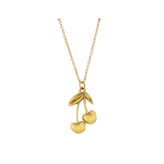 18K Gold Plated Gold Cherries Necklace