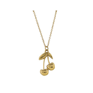 18K Gold Plated Gold Cherries Necklace