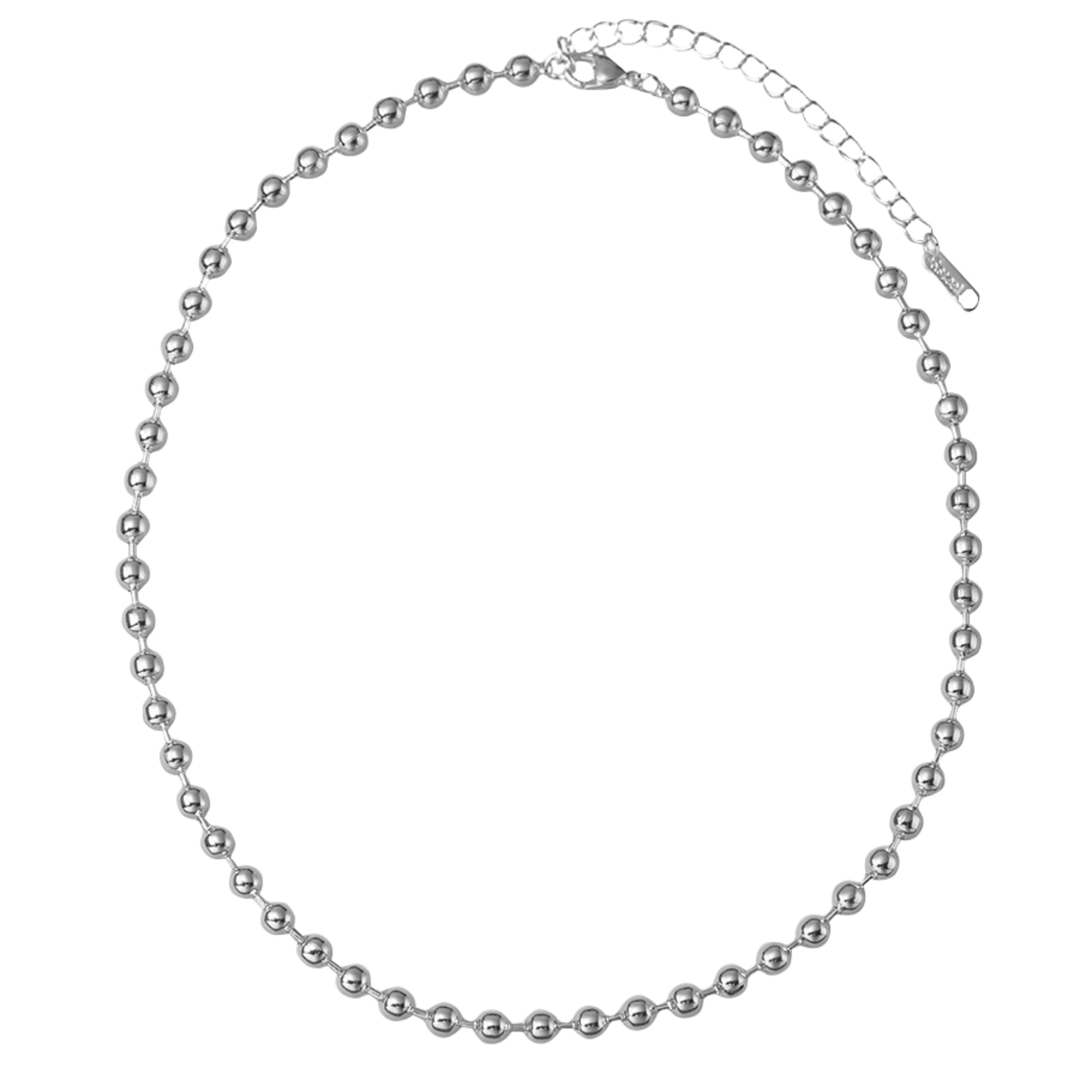 18K Gold Plated Silver Ball Beaded Necklace