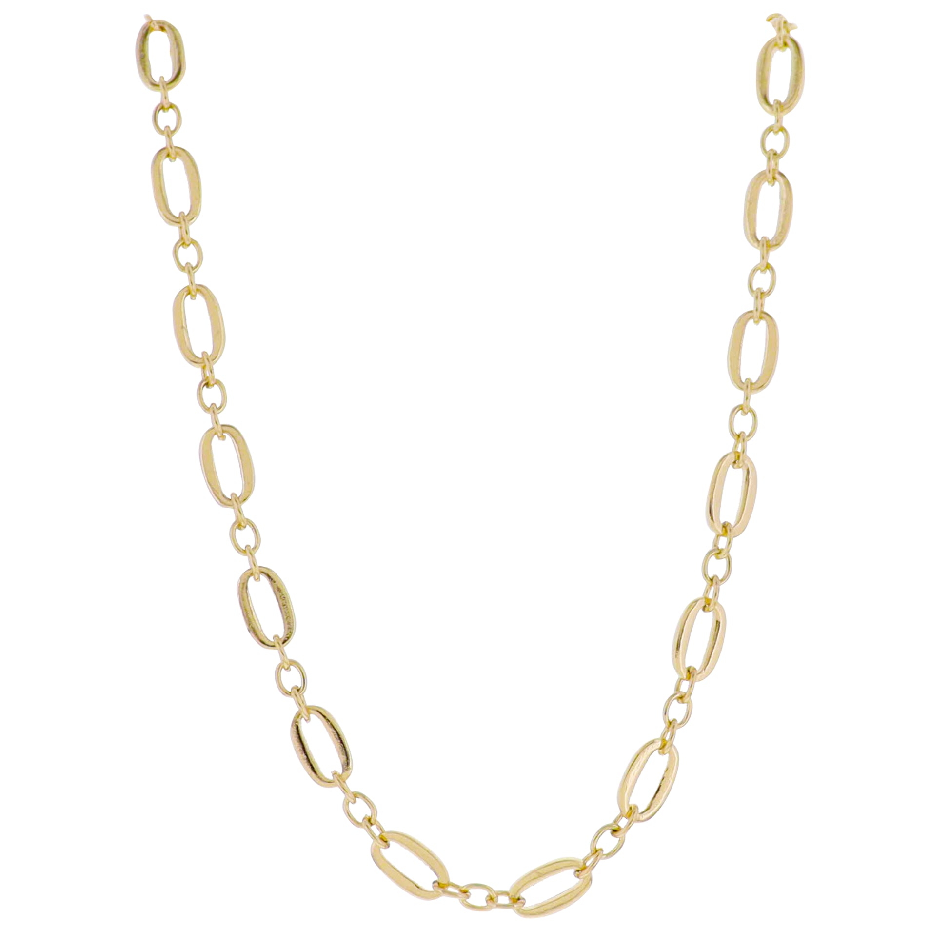 Gold Oval Chain Necklace