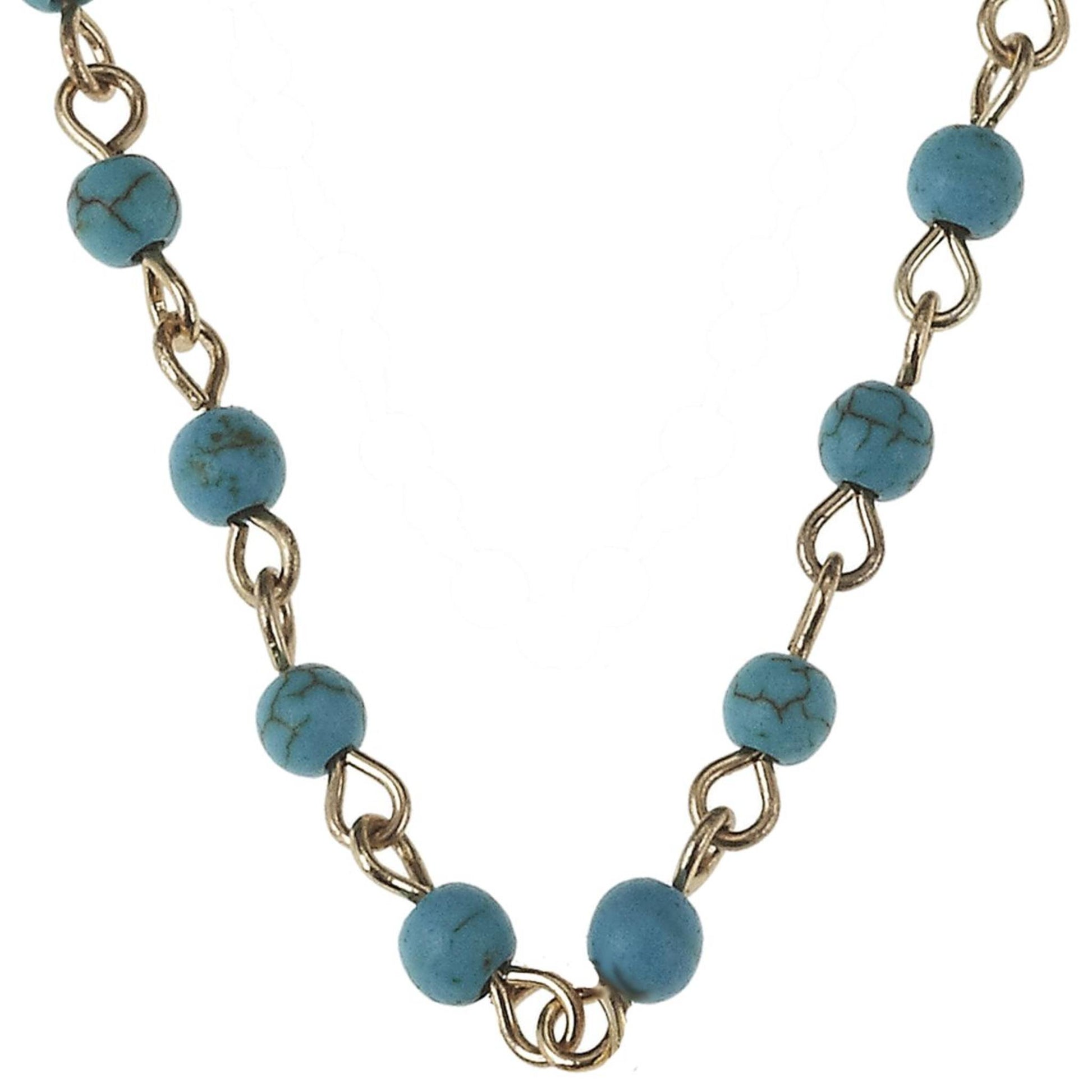 36" Gold/Turquoise Link Necklace