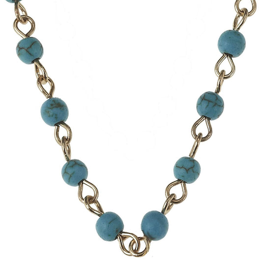 36" Gold/Turquoise Link Necklace