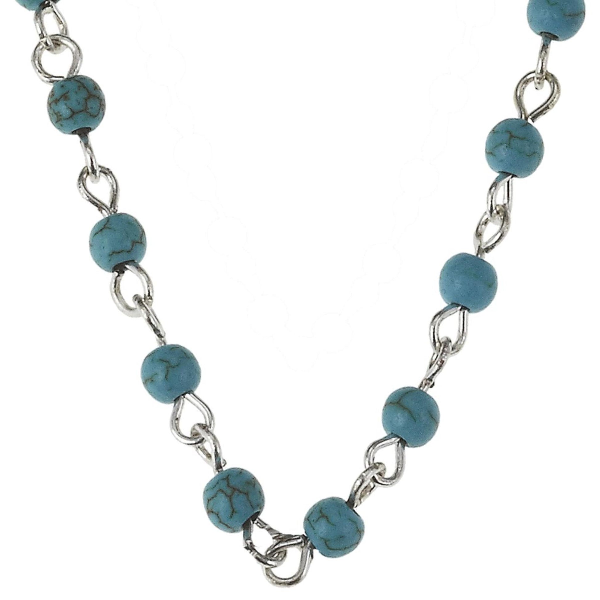 36" Silver/Turquoise Link Necklace