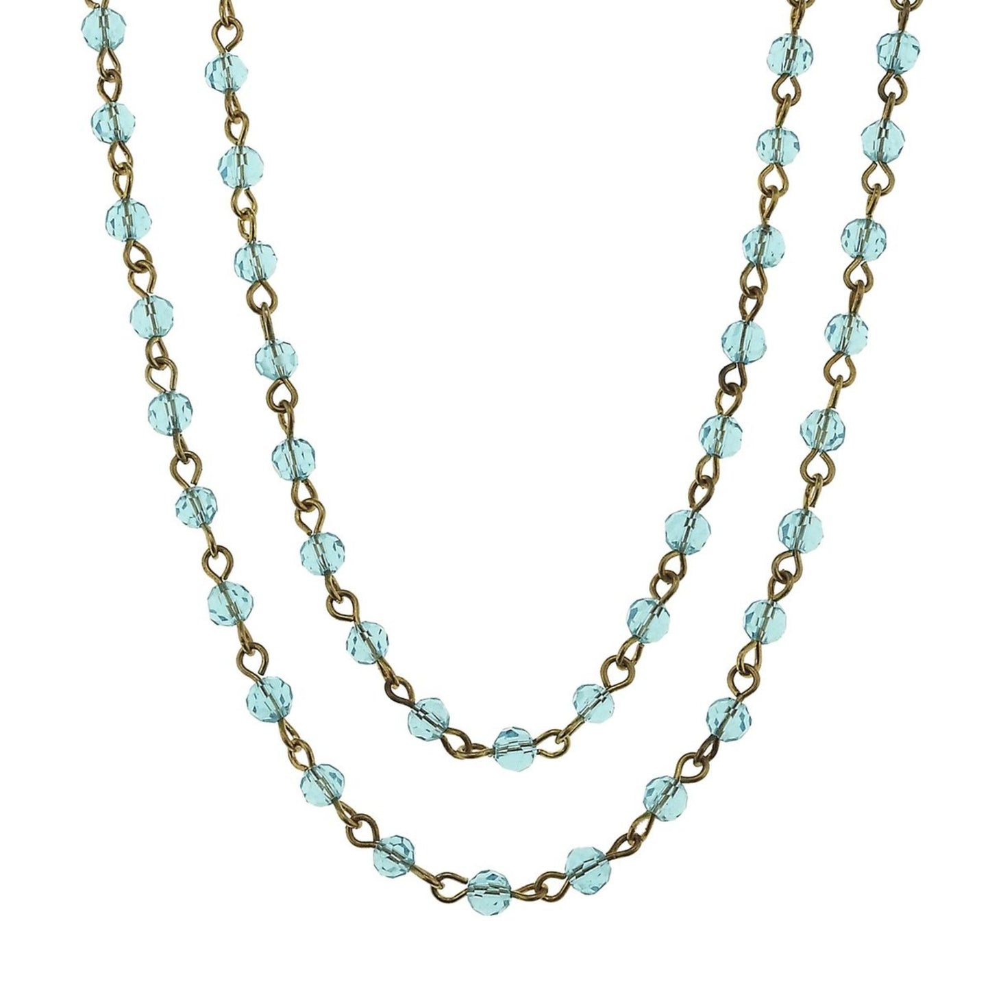 Antique Gold and Aqua Linked Necklace