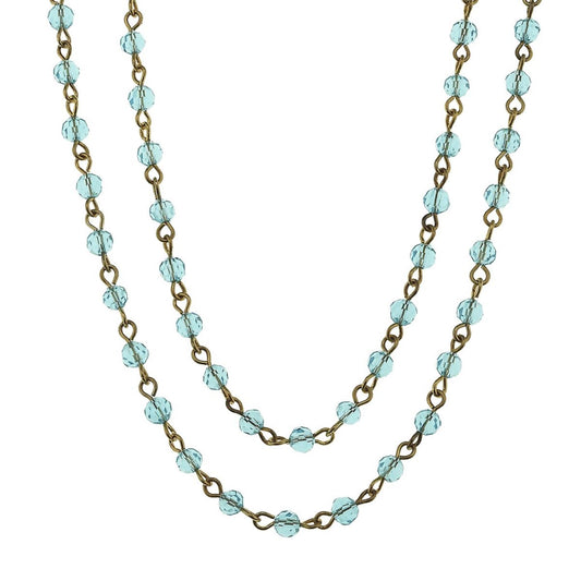 Antique Gold and Aqua Linked Necklace