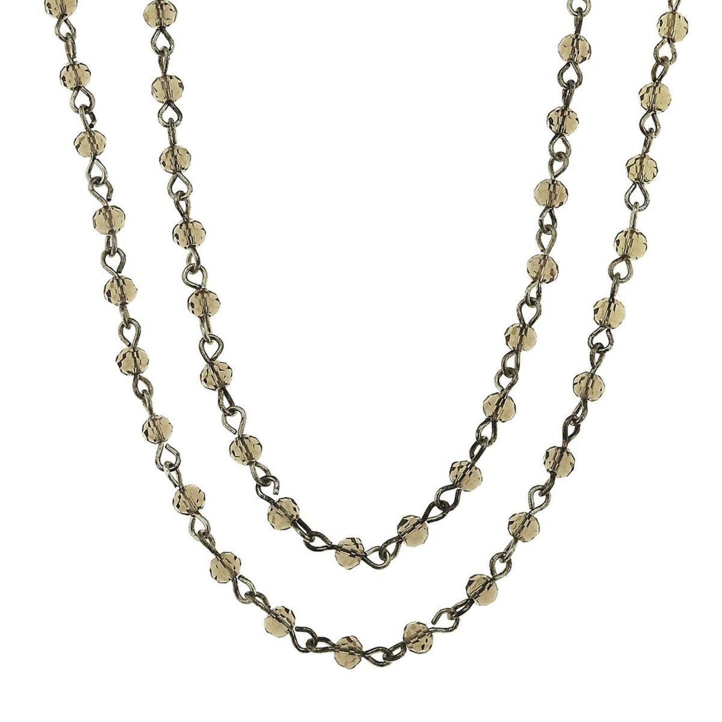 Silver and Black Diamond Linked Necklace