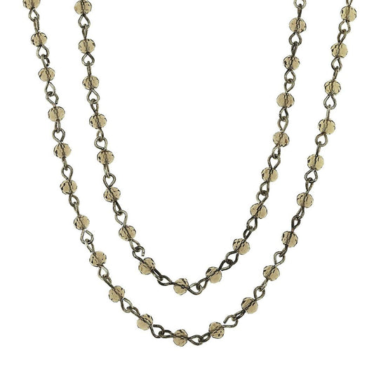 Silver and Black Diamond Linked Necklace