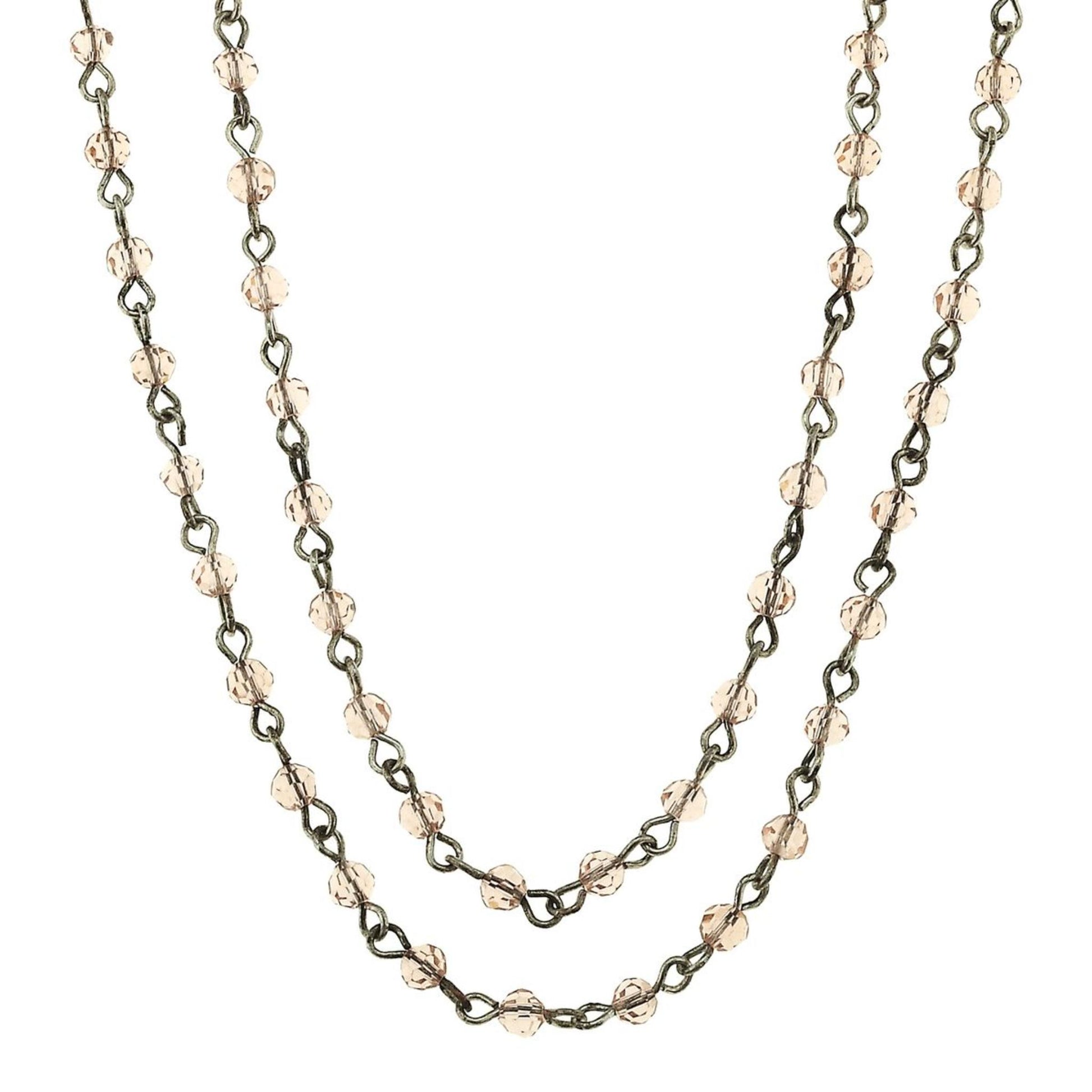 Silver and Rose Linked Necklace