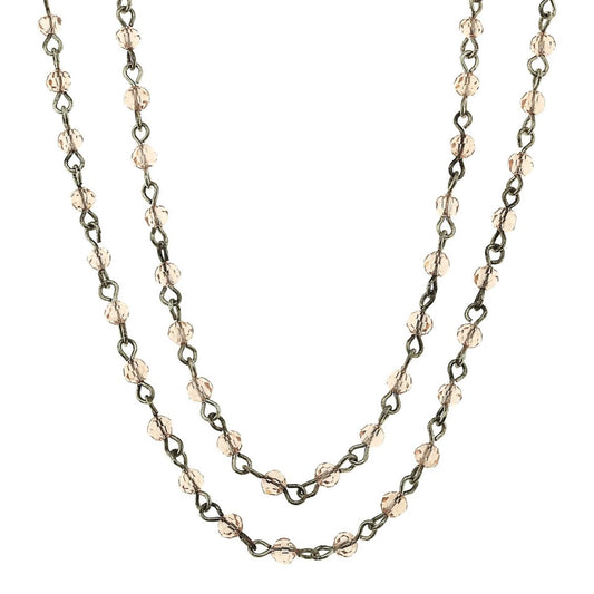 Silver and Rose Linked Necklace
