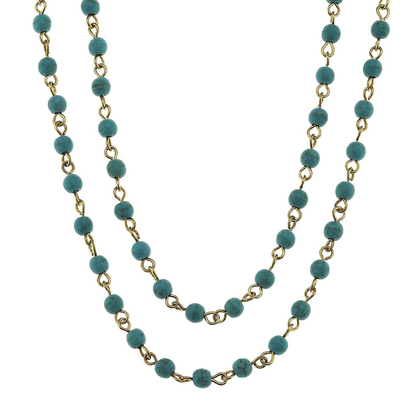 Antique Gold and Turquoise Linked Necklace