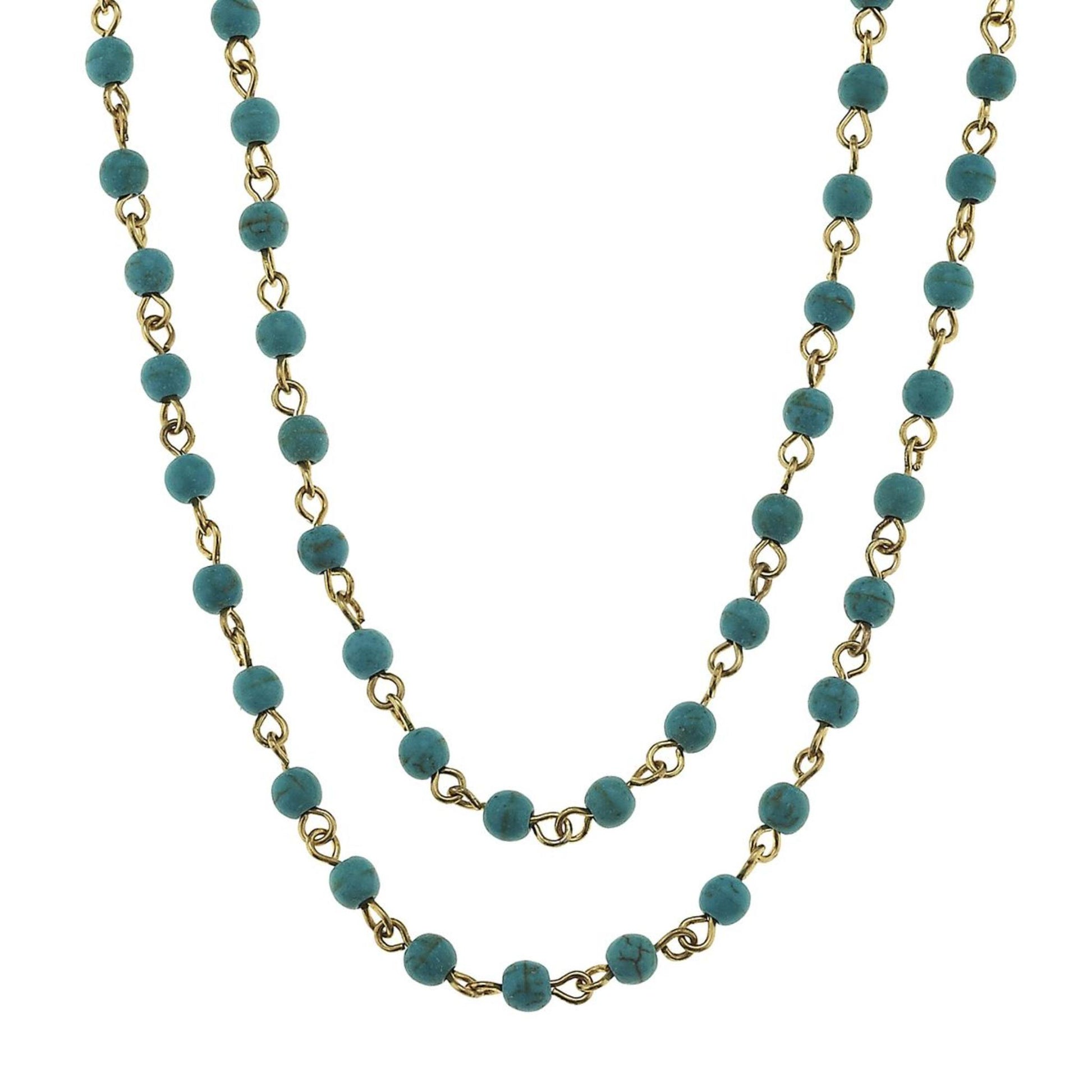Antique Gold and Turquoise Linked Necklace